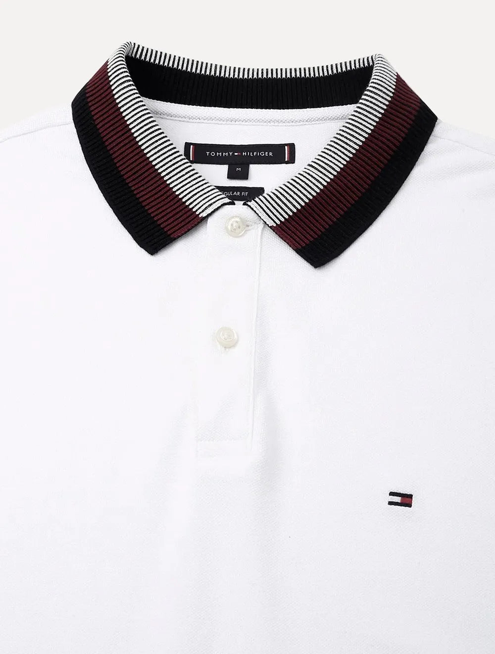 Polo Tommy Hilfiger Masculina Regular Two Tone Shade Collar Branca