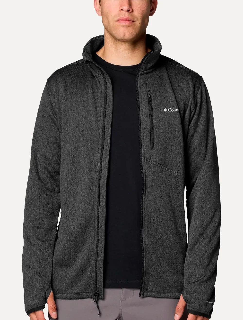Jaqueta Columbia Masculina Fleece Park View Full Zip Chumbo