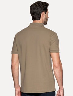 Polo Aramis Masculina Regular Basic Piquet Surton Mono Logo Marrom Médio