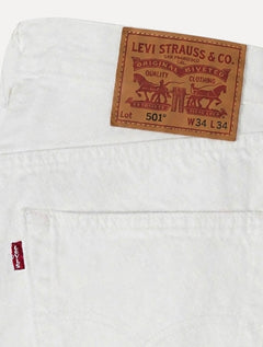 Calça Levis Jeans Masculina Straight 501 Original Branca