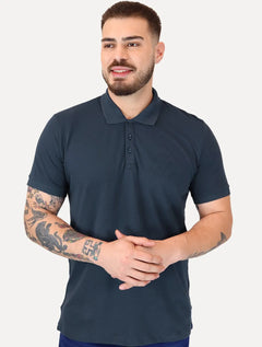 Polo Guess Masculina Piquet 1981 Bordado Azul Escuro