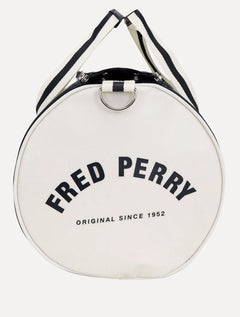 Bolsa Fred Perry Masculina Classic Barrel Off-White/Azul Marinho