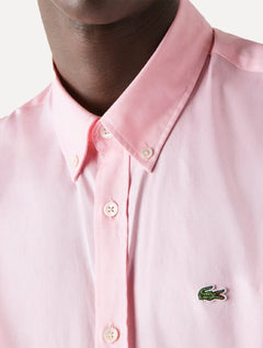 Camisa Lacoste Masculina Regular Premium Cotton Rosa Claro