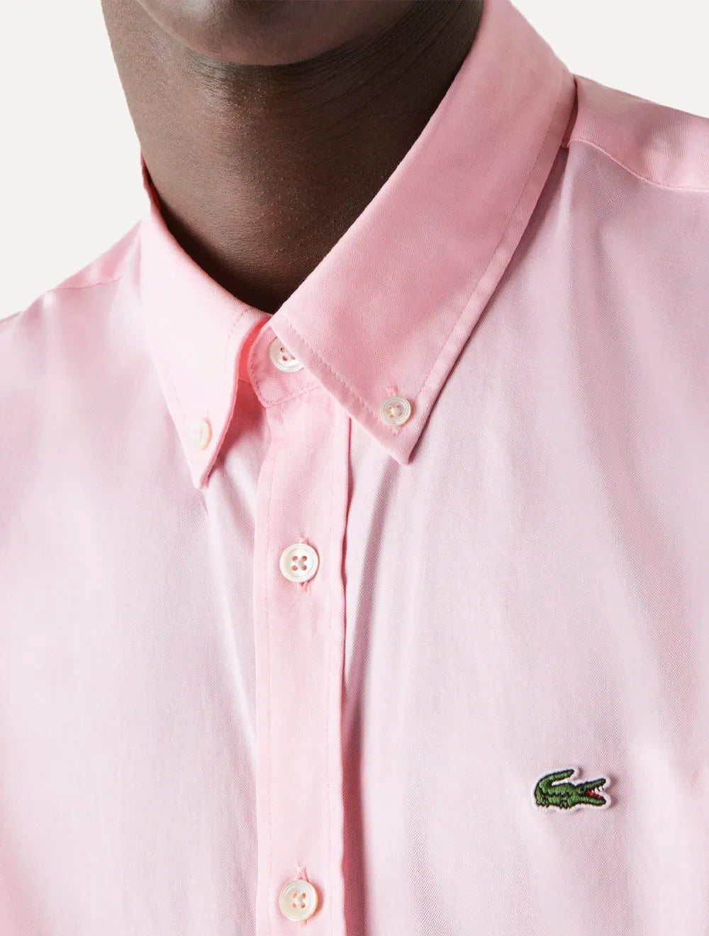Camisa Lacoste Masculina Regular Premium Cotton Rosa Claro
