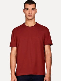 Camiseta Aramis Masculina Navy Friso Gola Vermelho