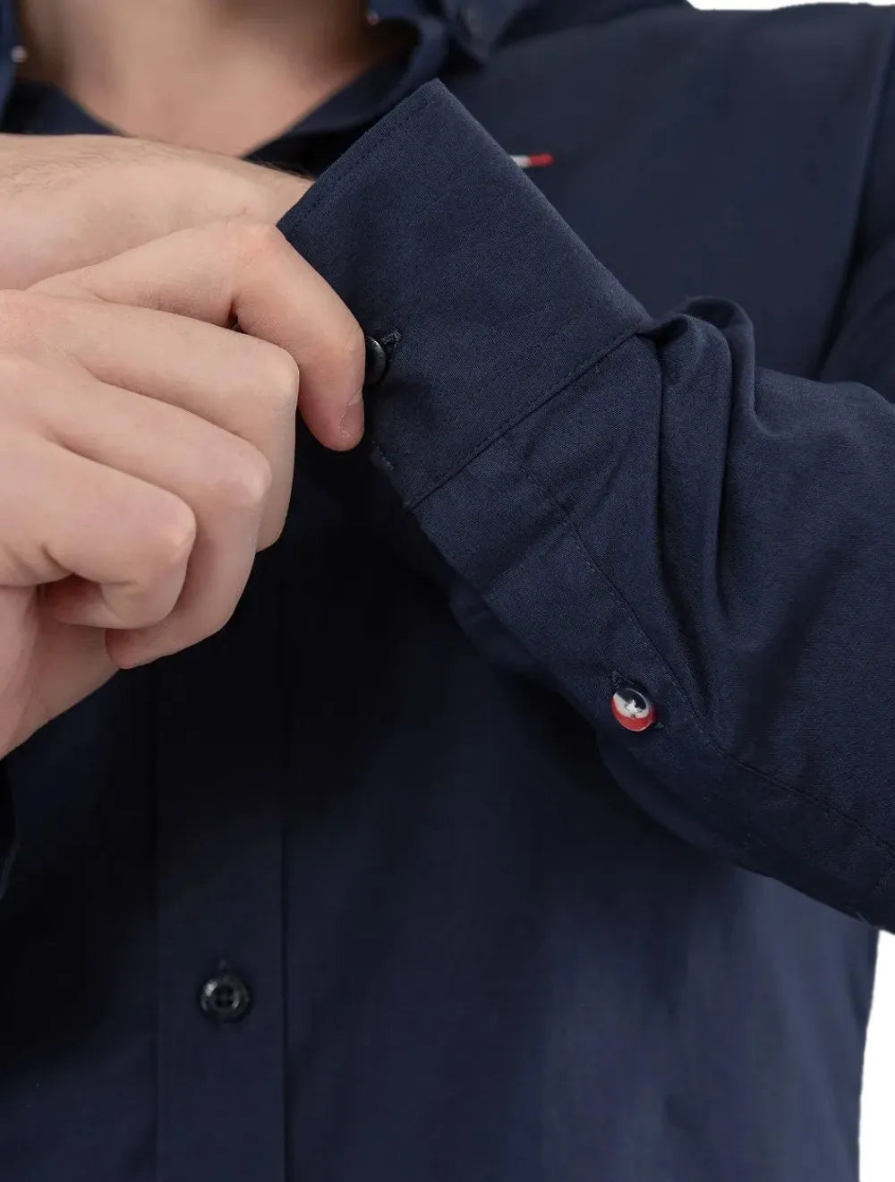 Camisa Tommy Jeans Masculina Slim Original Azul Marinho