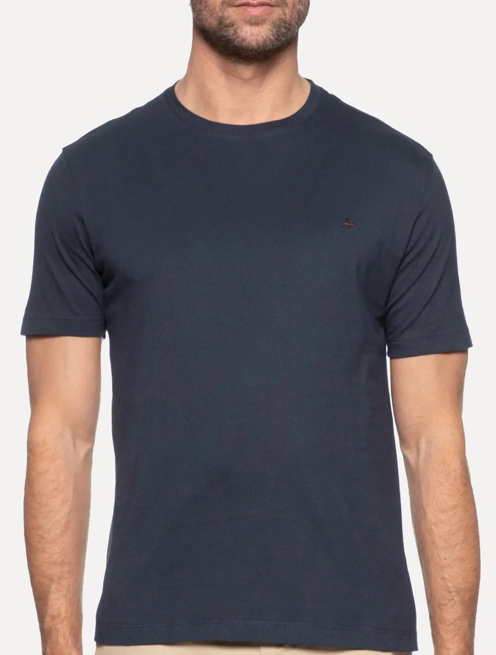 Camiseta Aramis Masculina Basic Lisa Dark Logo Azul Marinho