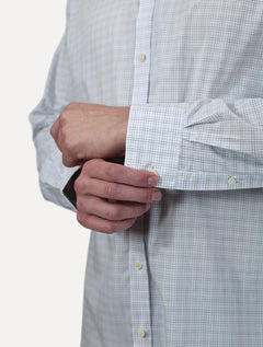 Camisa Dudalina Masculina Comfort Superfine Cotton Xadrez Roxo Claro