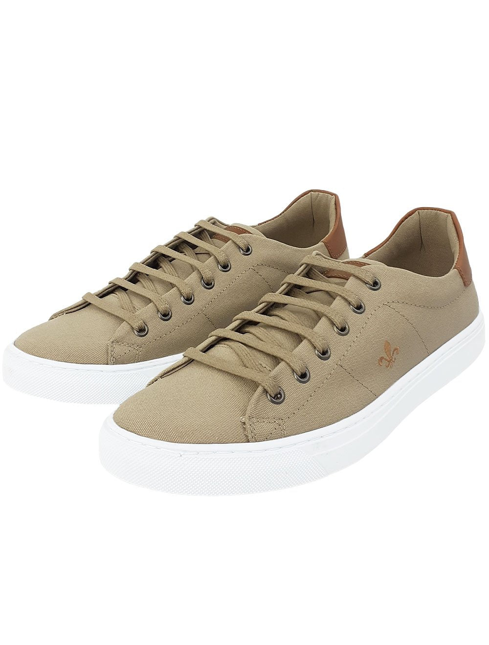 Tênis Dudalina Masculino SL Lona Mistral Napa Logo Cáqui