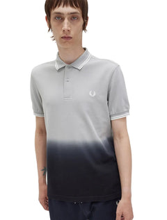 Polo Fred Perry Masculina Regular Piquet Ombre Marinho Cinza