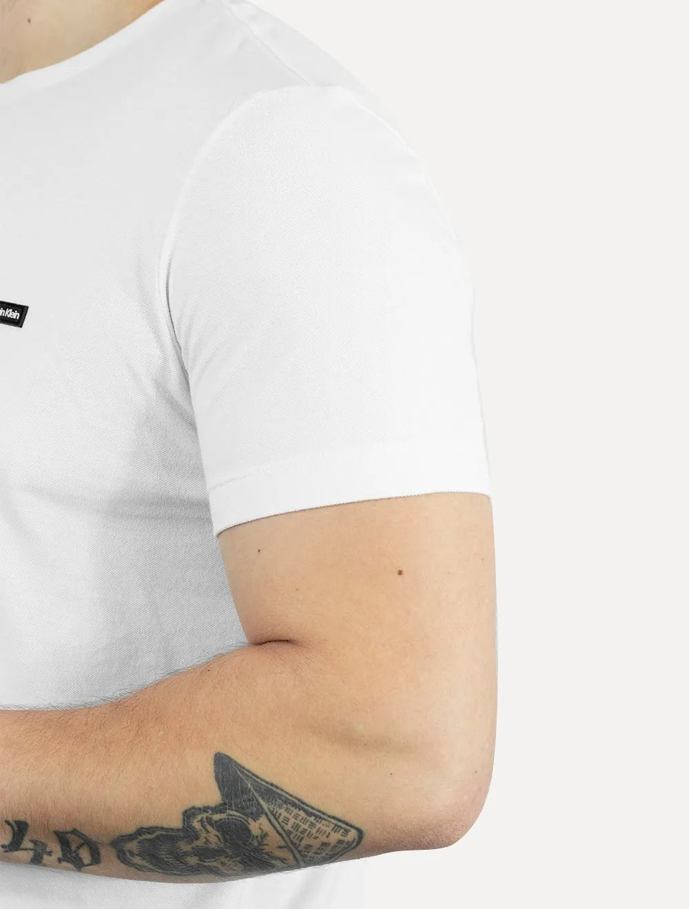 Camiseta Calvin Klein Masculina Piquet Orgânico Branca