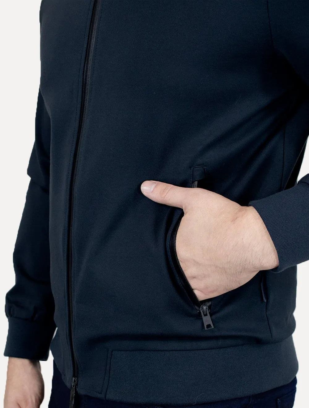 Jaqueta Aramis Masculina Malha Bomber Azul Marinho