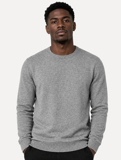 Suéter Dudalina Masculino Basico Tricot V-Neck Cotton Cinza Mescla Claro