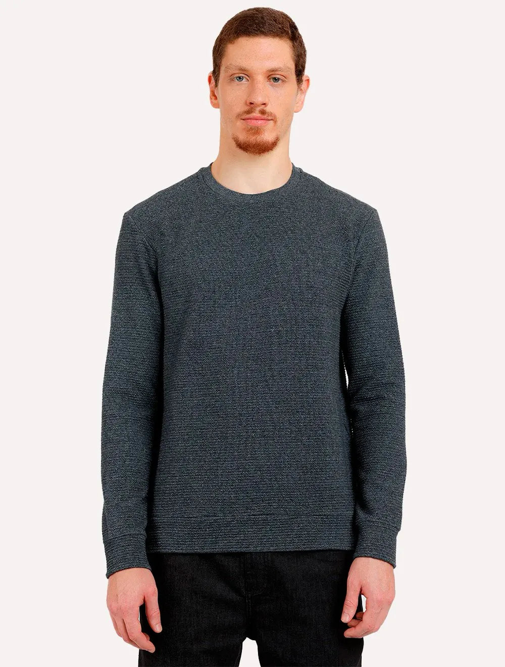 Moletom Aramis Masculino Crewneck Mouline Chumbo Mescla