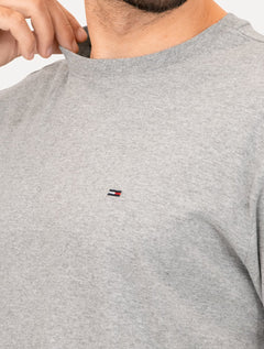 Camiseta Tommy Jeans Masculina Regular C-Neck Flag Cinza Mescla
