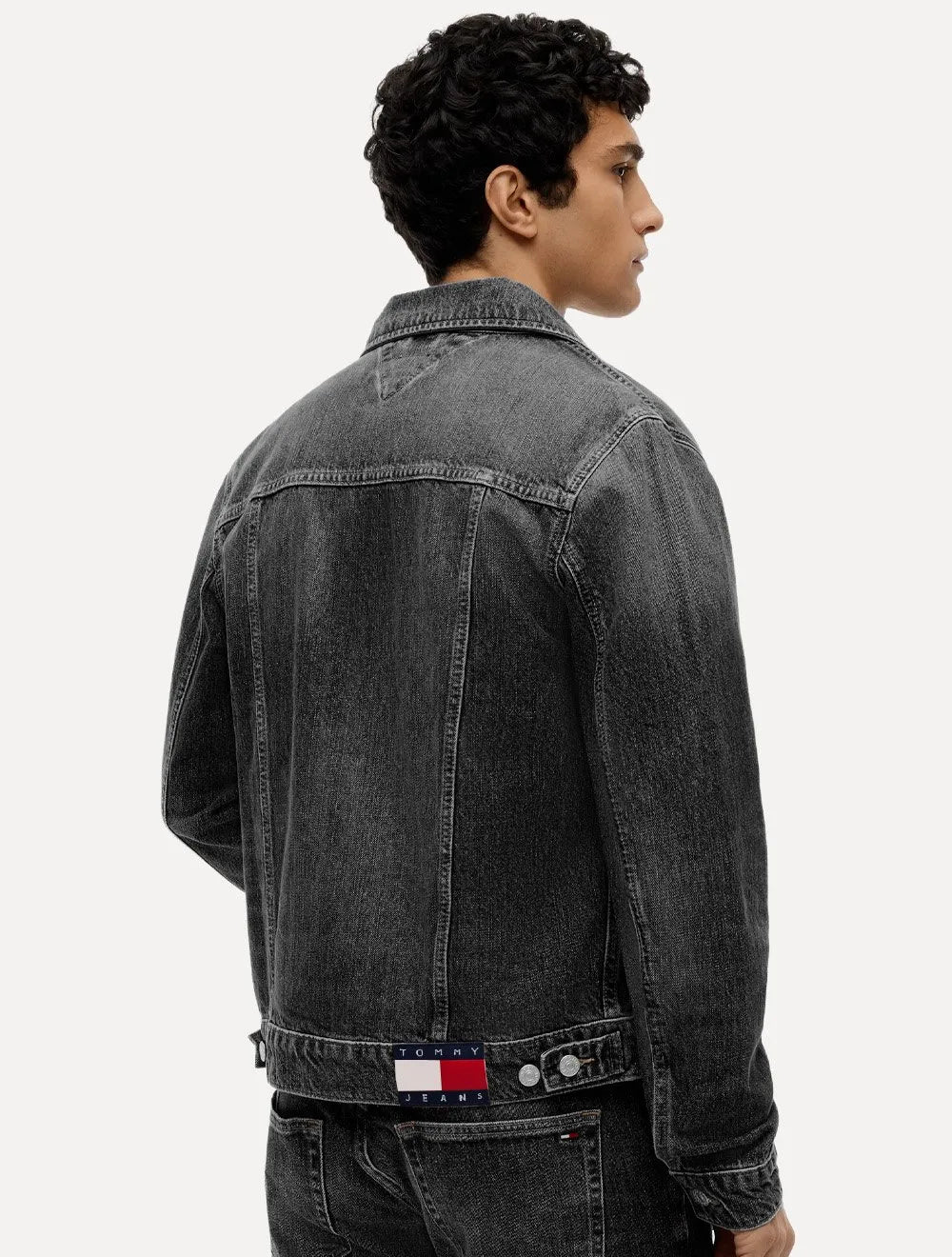 Jaqueta Tommy Jeans Masculina Regular Ryan Trucker Cinza Claro