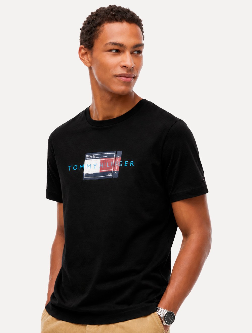 Camiseta Tommy Hilfiger Masculina Ticket Graphic NYC Preta