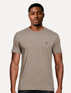 Camiseta Guess Masculina Bordado Peito Marrom Claro