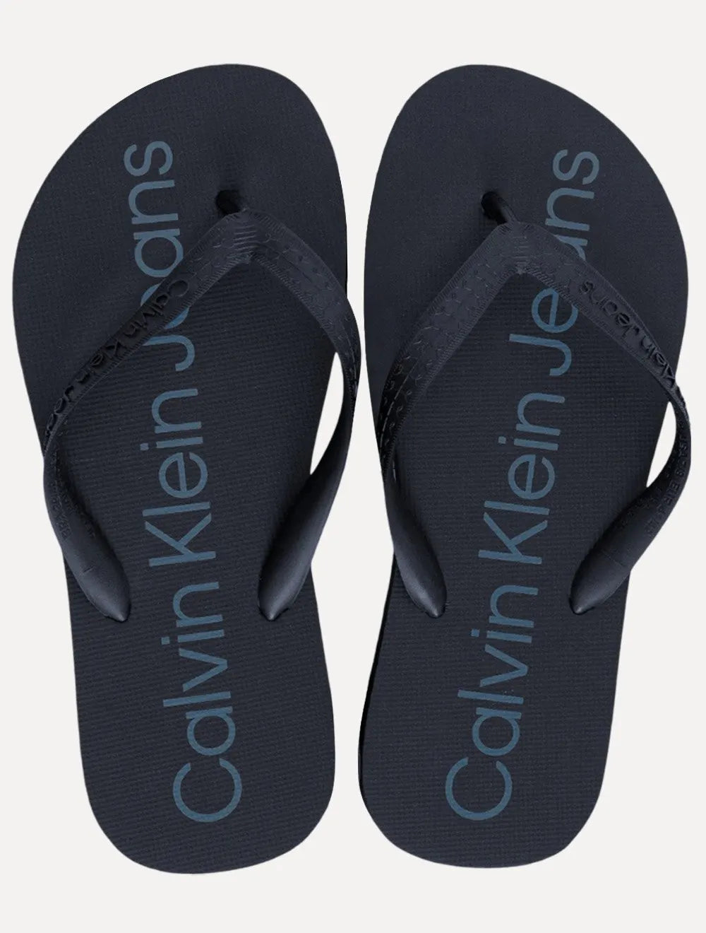 Chinelo Calvin Klein Jeans | Silk Blue Logo Básico Azul Marinho