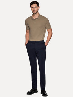 Polo Aramis Masculina Regular Basic Piquet Surton Mono Logo Marrom Médio