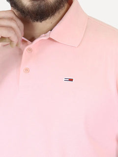 Polo Tommy Hilfiger Masculina Piquet Regular Placket Rosa
