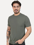 Camiseta Aramis Masculina Grey Friso Gola Logo Verde Opaco