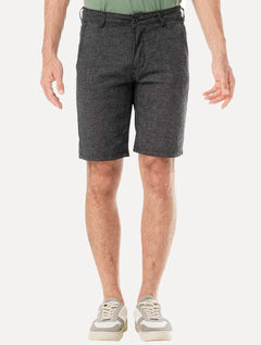 Bermuda King & Joe Sarja Masculina Slim Texture Preto Mescla