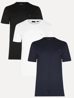 Kit Camisetas | Aramis Basic Lisa Preta/Branca/Azul Marinho
