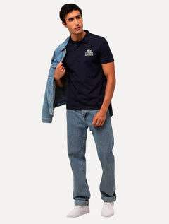 Polo Lacoste Masculina Piquet Vintage Logo Azul Marinho
