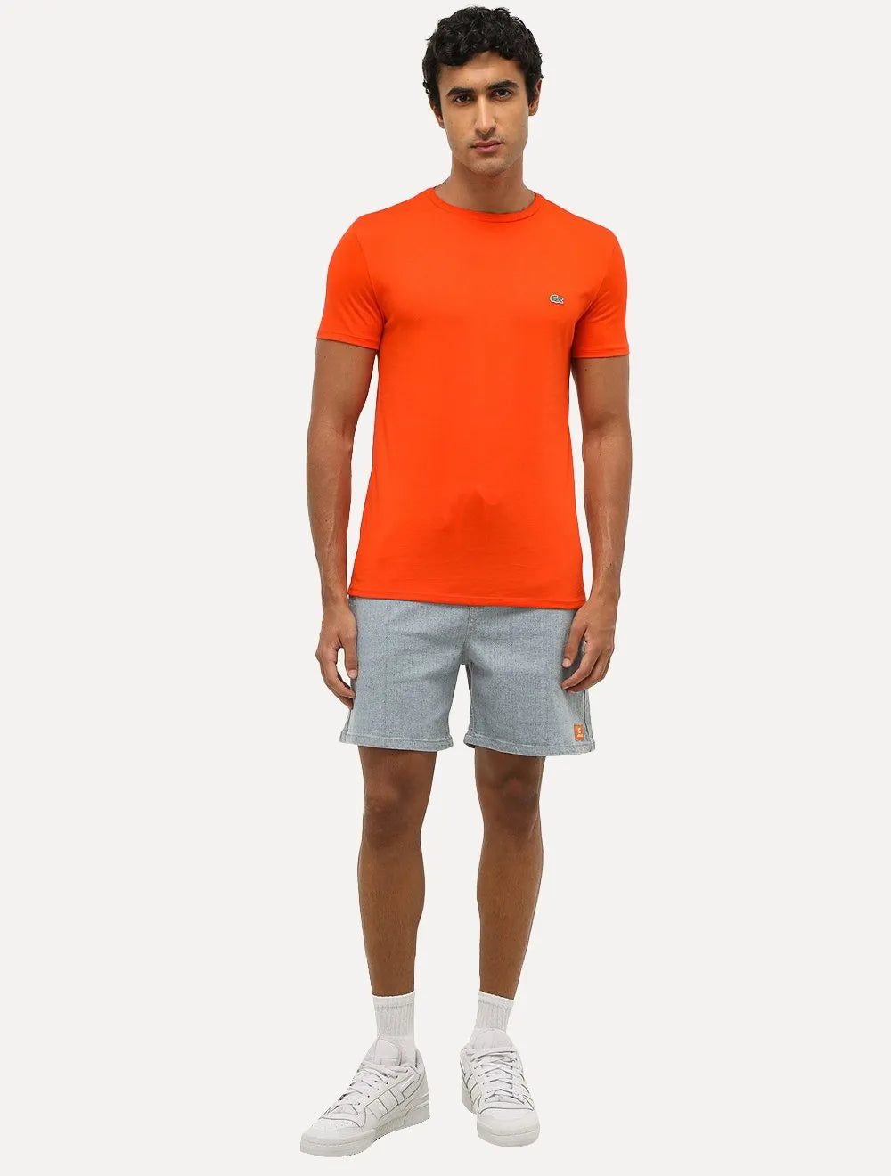 Camiseta Lacoste Masculina Jersey Pima Cotton Cinabre Laranja