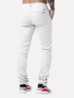 Calça Ralph Lauren Masculina de Sarja Chino Stretch Slim Fit Branca