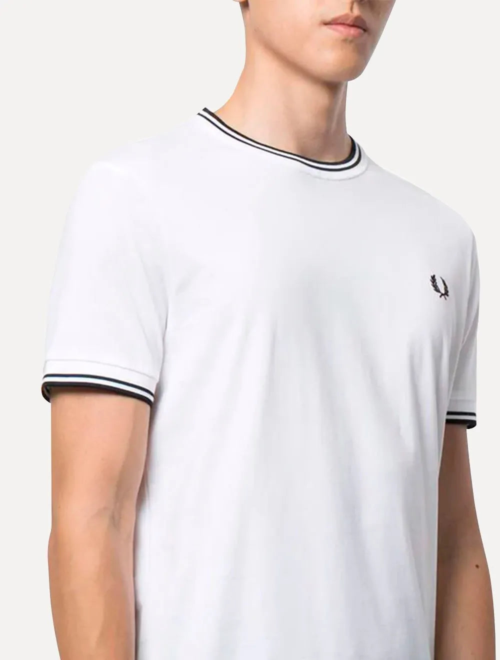 Camiseta Fred Perry Masculina Regular Twin Tipped Branca