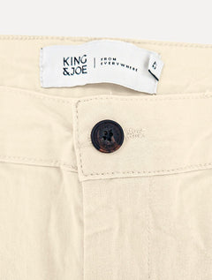 Calça King & Joe Sarja Masculina Slim Plaid Areia