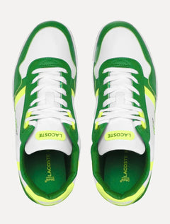 Tênis Lacoste Masculino Couro T-Clip Colour Block Trainers Branco/Verde