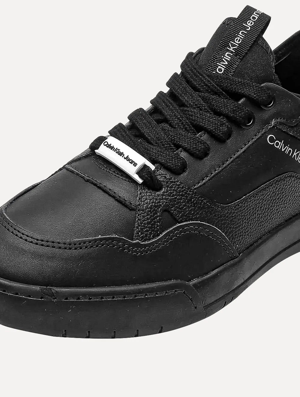 Tênis Calvin Klein Jeans Masculino Couro Basket Unicolor Preto