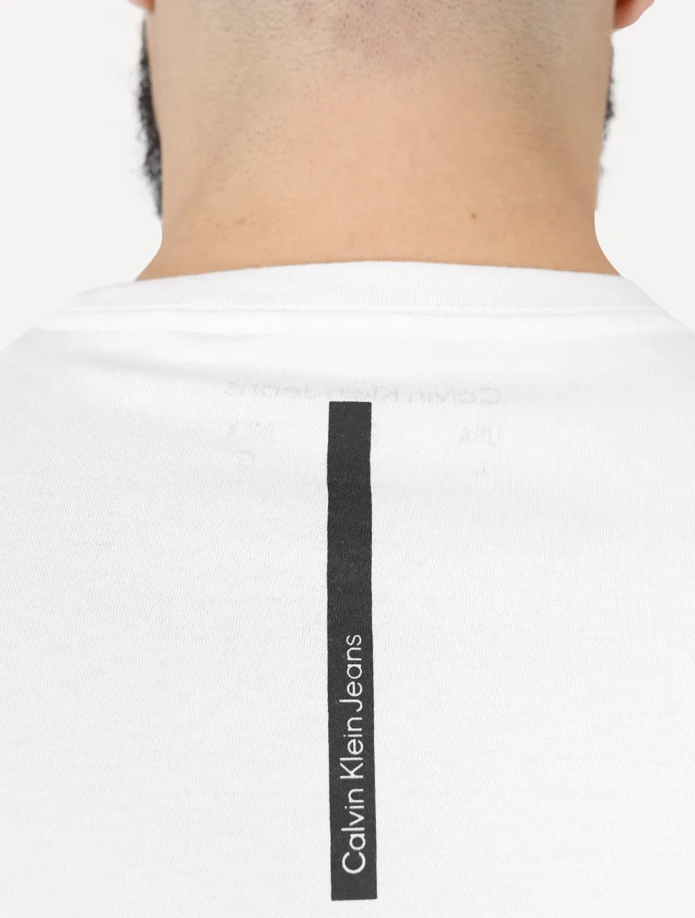 Camiseta Calvin Klein Jeans Masculina Black Omega Logo Branca