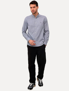 Camisa Reserva Masculina Oxford Color Grey Icon Azul Marinho Mescla