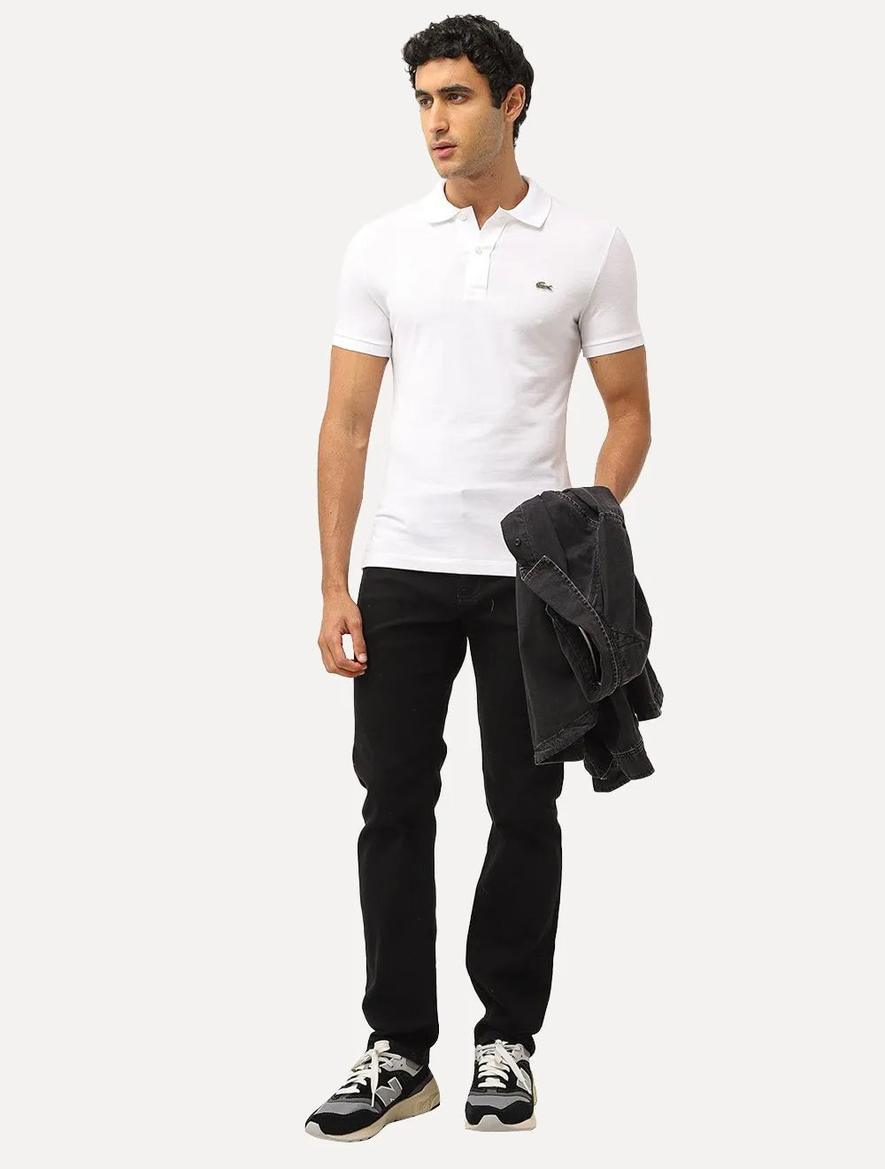 Camisa Polo Lacoste Masculina Slim Fit Classic Branca