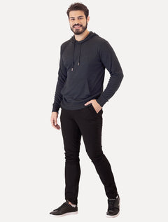 Blusa Ellus Tricot Masculina Cotton Poly Hood Marinho Mescla