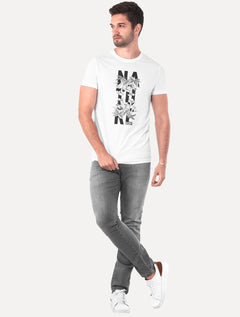 Camiseta Disky Masculina Nature Flowers Branca