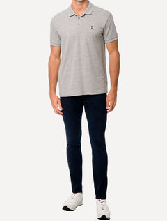 Polo Calvin Klein Jeans Masculina Piquet Regular Re Issue Cinza Mescla