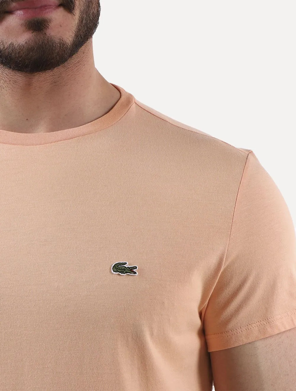 Camiseta Lacoste Masculina Jersey Pima Cotton Salmão