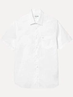 Camisa Lacoste Masculina Manga Curta Regular Solid Pocket Branca