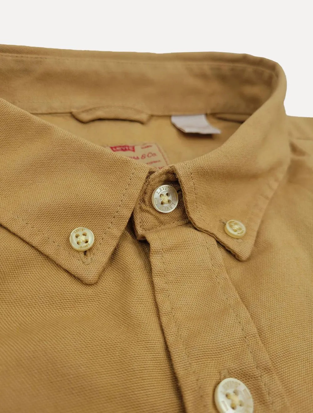 Camisa Levis Masculina Relaxed Oxford Authentic Button Down Cáqui