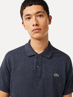 Polo Lacoste Masculina Classic Fit Mescla Azul Marinho