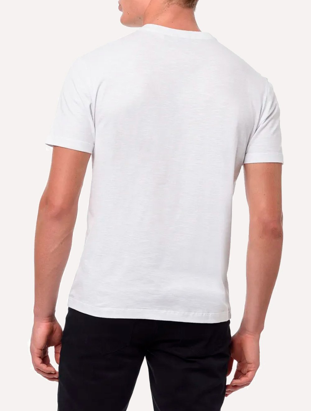 Camiseta Calvin Klein Masculina Slim Logo Flamê Branca