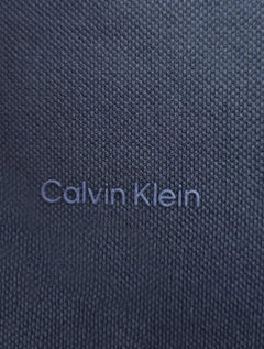 Polo Calvin Klein Masculina Piquet Slim Básica Relevo Azul Marinho