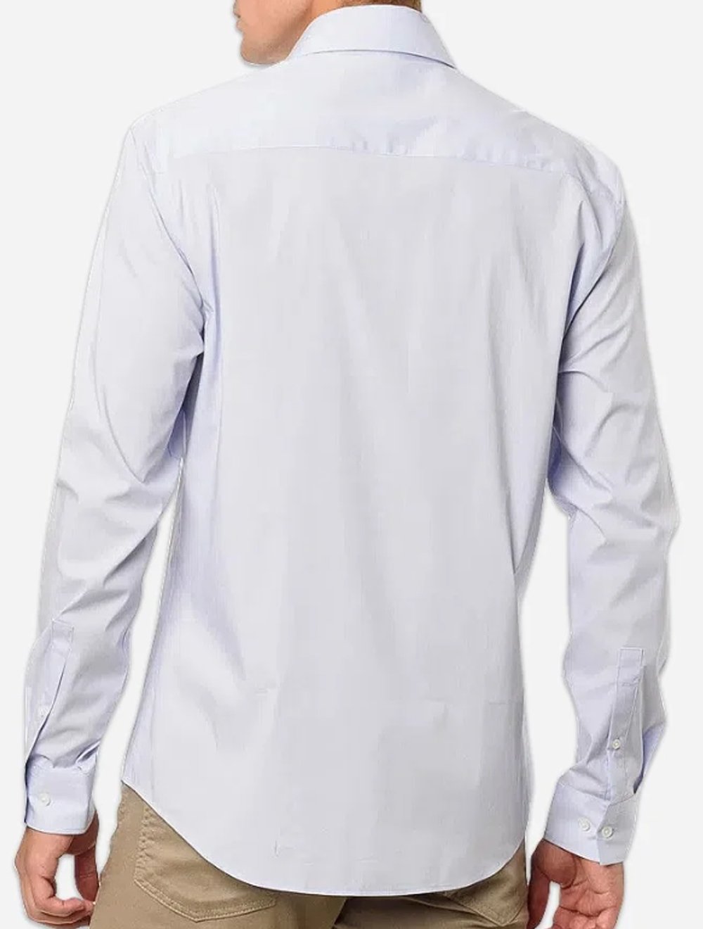 Camisa Calvin Klein Masculina Regular Fit Micro Stripes Azul Claro