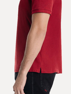 Polo Ellus Masculina Piquet Classic Easa Melange Vermelho Escuro