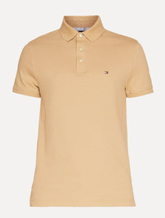 Polo Tommy Hilfiger Masculina Slim Piquet 1985 Cáqui